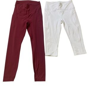 Lululemon Athletica Women’s Mauve and‎ White Side Picket Leggings (2) Size 6